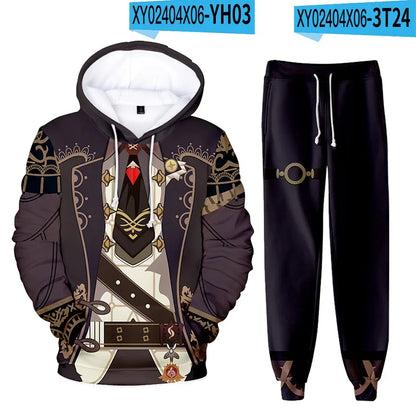 Fantasy RPG "Elemental Master" 3D Tracksuit Set (Hoodie + Pants)