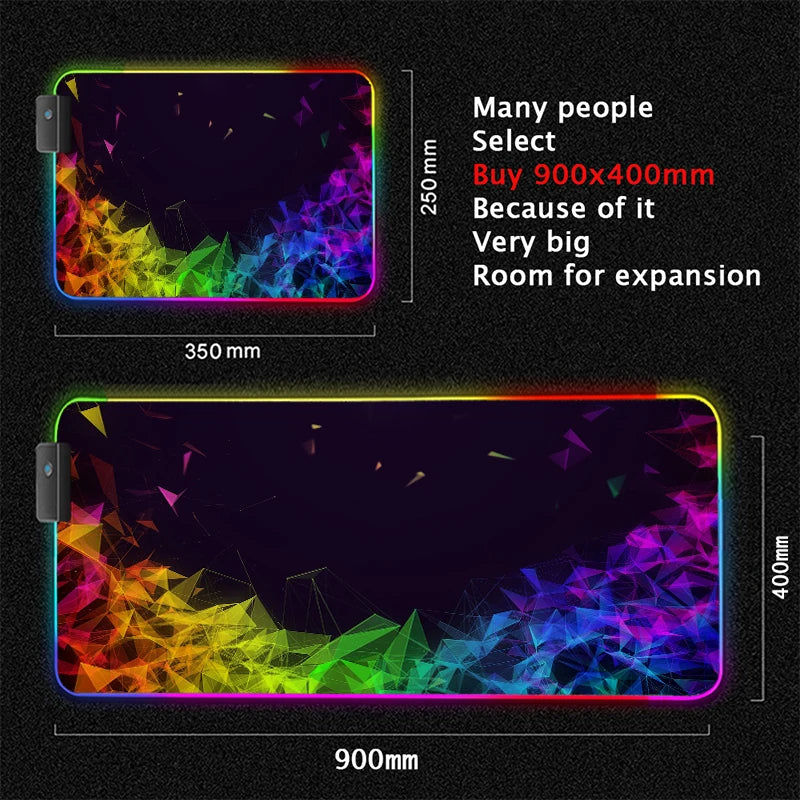 XXL RGB Gaming Mouse Pad | LED Desk Mat & 3D Design