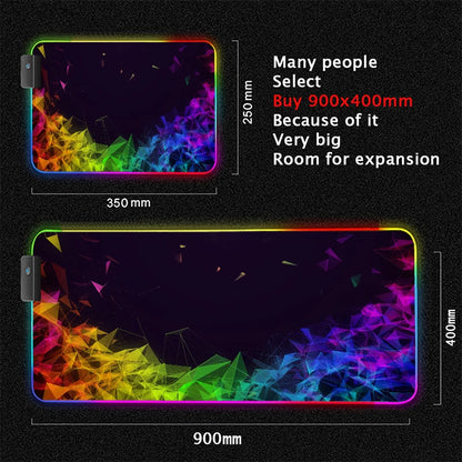 XXL RGB Gaming Mouse Pad | LED Desk Mat & 3D Design