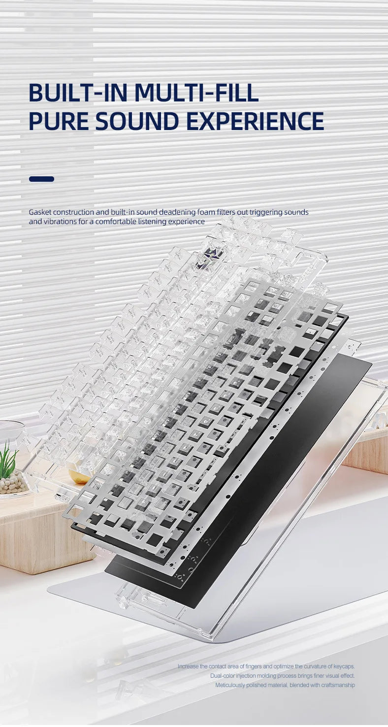 Attack Shark K86 RGB TFT Screen Wireless Mechanical Keyboard,Hot Swap, Metal Knob,Tri-mode Connectivity,macro Gaming Keyboar