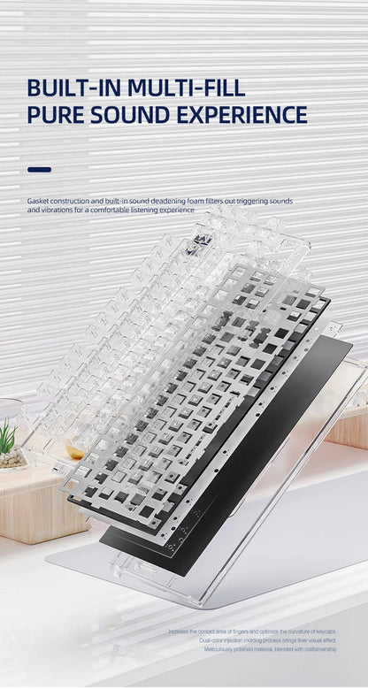 Attack Shark K86 RGB TFT Screen Wireless Mechanical Keyboard,Hot Swap, Metal Knob,Tri-mode Connectivity,macro Gaming Keyboar