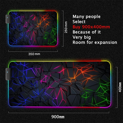 XXL RGB Gaming Mouse Pad | LED Desk Mat & 3D Design