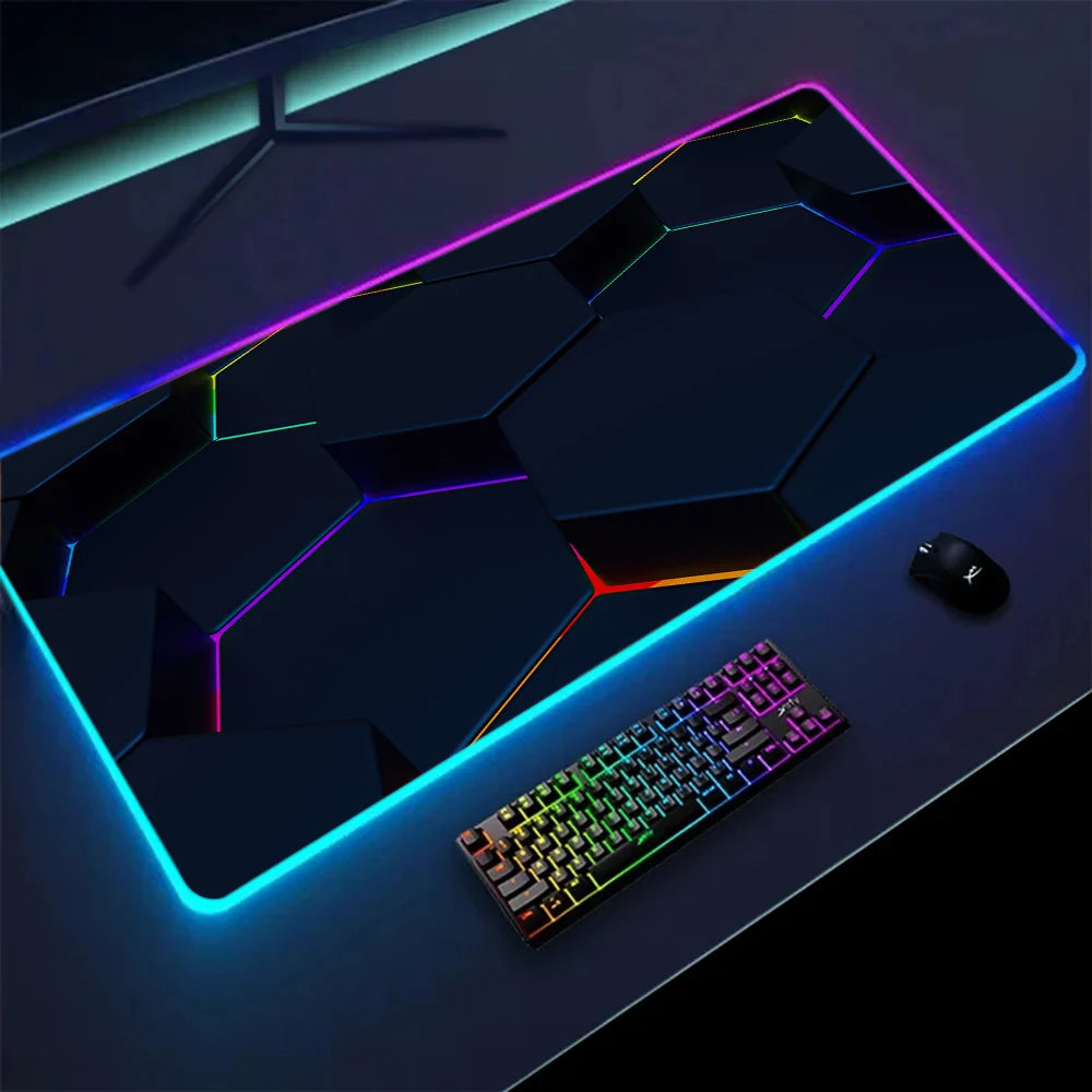 XXL RGB Gaming Mouse Pad | LED Desk Mat & 3D Design