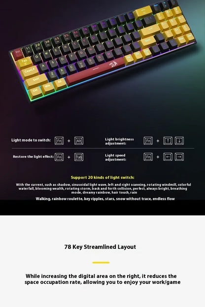 Wireless Mechanical Keyboard 78 Keys – RGB Hot-Swap – Low-Profile Compact Gaming Keyboard - Aruen Store