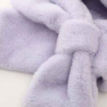 Gothic Bunny Plush Hooded Scarf - All-in-One Kawaii Winter Set