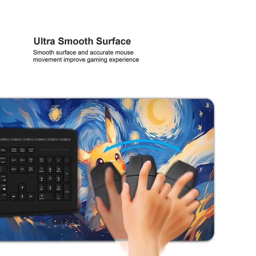 Artistic XXL Gaming Mouse Pad | Starry Night & Mascot