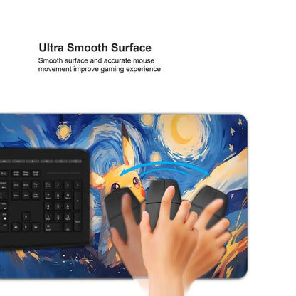 Artistic XXL Gaming Mouse Pad | Starry Night & Mascot