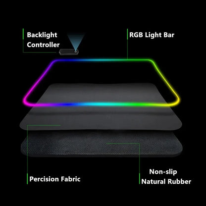 XXL RGB Gaming Mouse Pad | LED Desk Mat & 3D Design