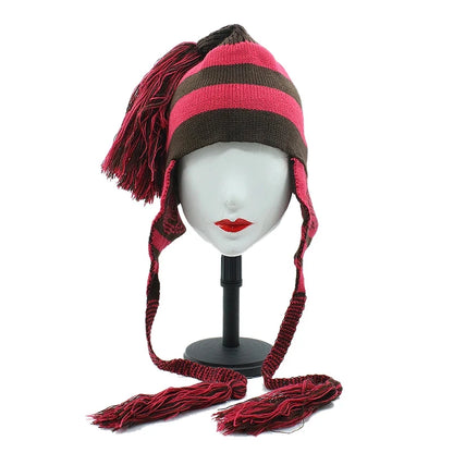 Nana Anime Shinichi Beanie – Warm Knitted Tassel Winter Earflap Hat