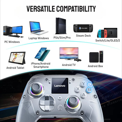 Lenovo X01 1.44 pouces contrôleur sans fil d'écran intelligent 3 Modes pour commutateur PS4 IOS Android PC TV manette de jeu à bouton arrière Programmable