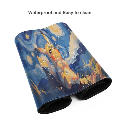 Artistic XXL Gaming Mouse Pad | Starry Night & Mascot