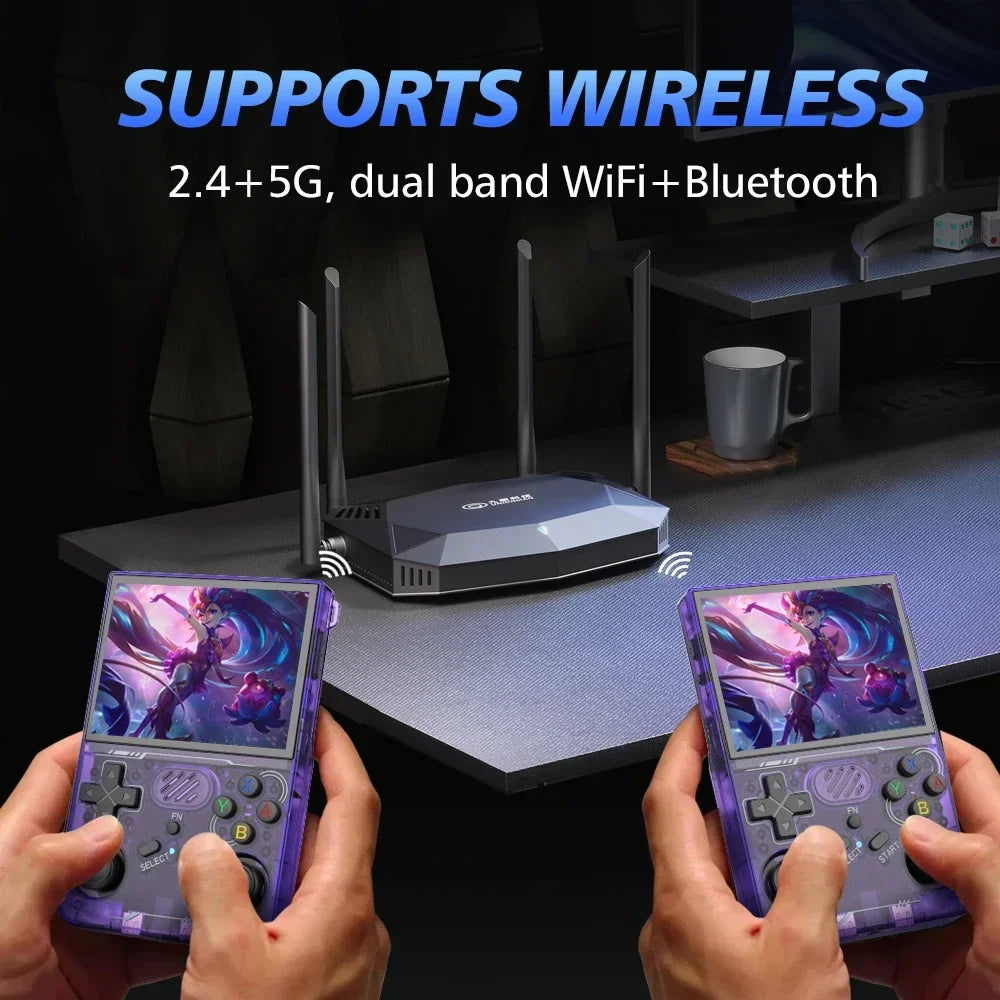 100% arbos r36xx console de jogos portátil retrô sistema linux 3.5 Polegada tela ips 64/128gb/256gb jogador de jogo r36s versão atualizada