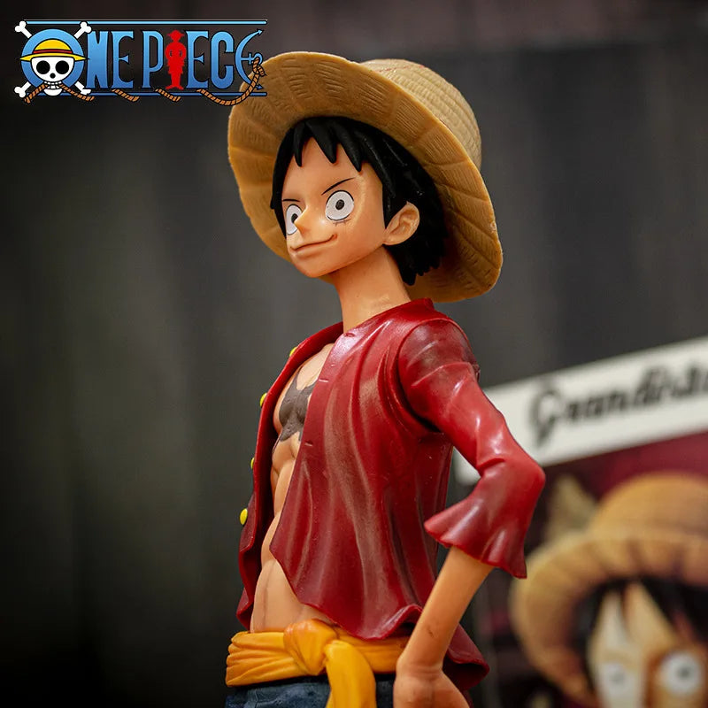 Quente 28cm uma peça anime figura confiden smiley luffy três forma rosto mudando boneca ação estatueta modelo brinquedos kits