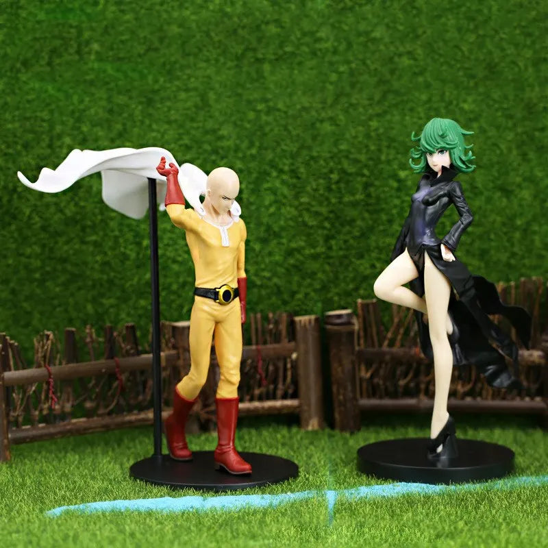 Figura de anime de 18cm One PUNCH-Figura de homem careca Saitama Tatsumaki, figura de pé, modelo de brinquedo, coleção estática, enfeites de desktop, PVC