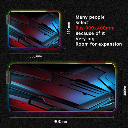 XXL RGB Gaming Mouse Pad | LED Desk Mat & 3D Design