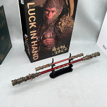 Black Myth: Wukong Ruyi Jingu Bang Jogo de Cajado de Metal Chinês Réplica de Arma Modelo Escultura Artesanato Decoração Colecionável Brinquedo Meninos Dropshipping Atacado Venda Quente Presentes Novo Presente de Chegad