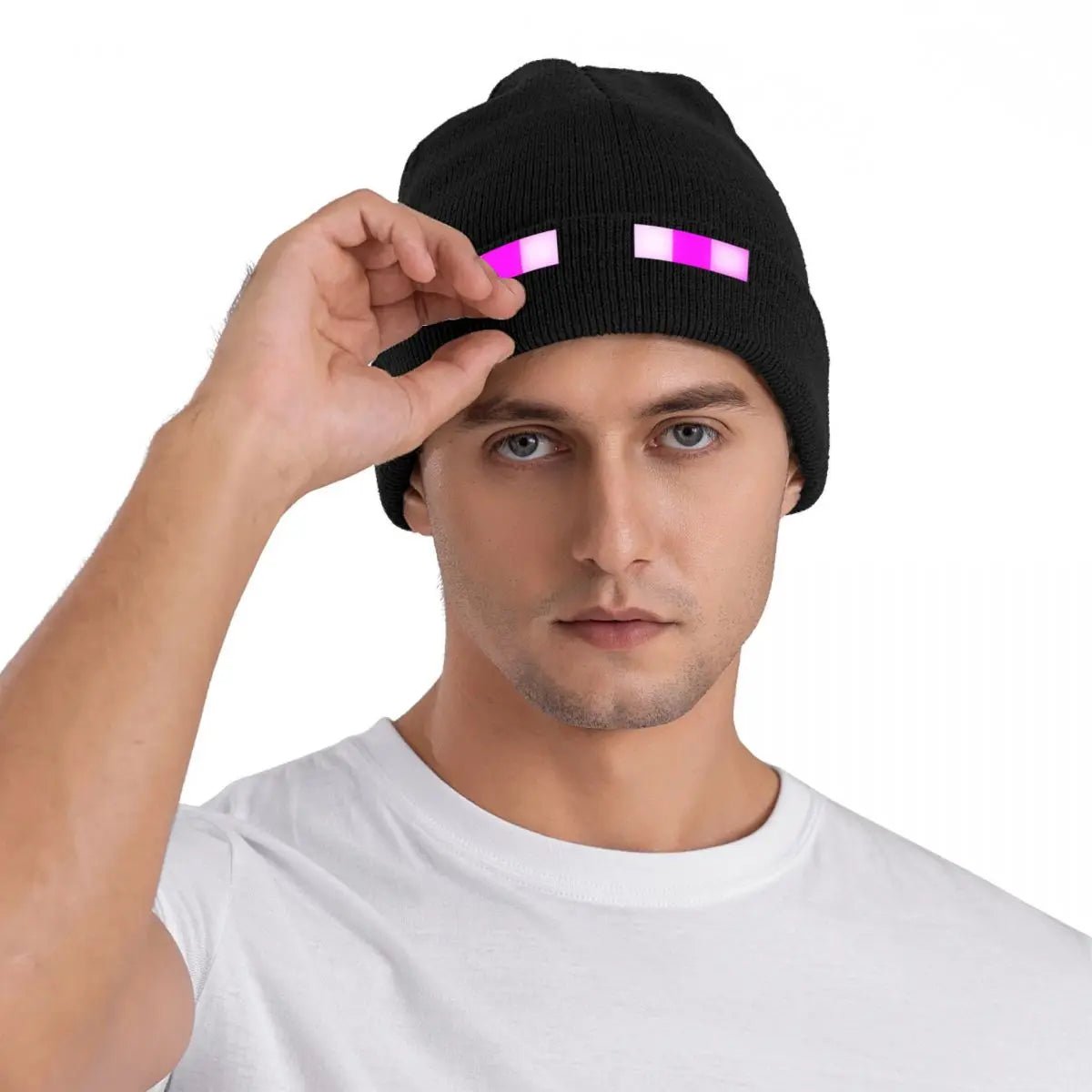 Pixel Gaming Beanie Hat - Purple Eyes Gamer Accessories