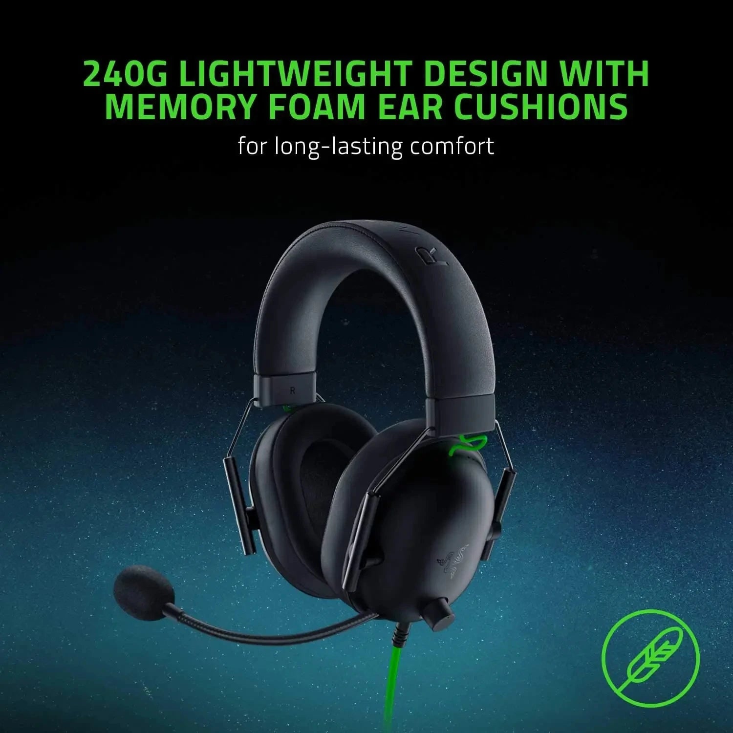 Novo razer blackshark v2 x fone de ouvido esportivo com fio cancelamento de ruído passivo avançado, som surround 7.1, microfone cardióide hyperclear