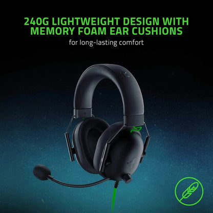 Novo razer blackshark v2 x fone de ouvido esportivo com fio cancelamento de ruído passivo avançado, som surround 7.1, microfone cardióide hyperclear