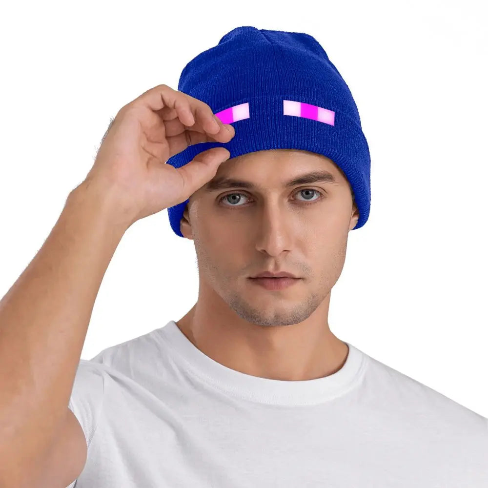 Pixel Gaming Beanie Hat - Purple Eyes Gamer Accessories
