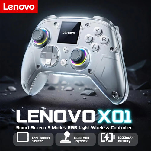 Lenovo X01 1.44 pouces contrôleur sans fil d'écran intelligent 3 Modes pour commutateur PS4 IOS Android PC TV manette de jeu à bouton arrière Programmable