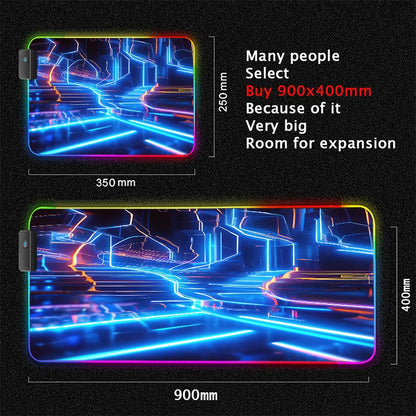 XXL RGB Gaming Mouse Pad | LED Desk Mat & 3D Design