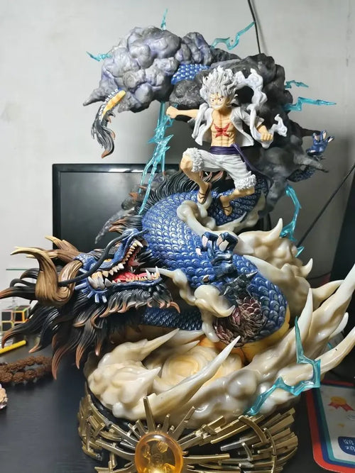 24cm anime uma peça luffy vs kaidou figuras luffy engrenagem 5 estátua nika luffy estatueta gk estatueta modelo boneca ornamento brinquedos presentes