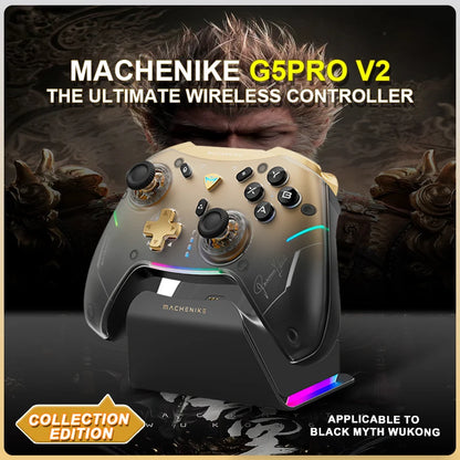 Machenike gamepads g5 pro v2 controlador de três modos jogo coleção edição hot swap hall rocker bluetooth gatilho vibração presente