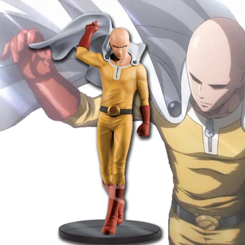 Figura de anime de 18cm One PUNCH-Figura de homem careca Saitama Tatsumaki, figura de pé, modelo de brinquedo, coleção estática, enfeites de desktop, PVC