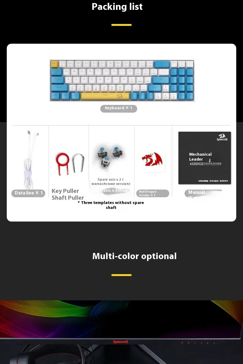 Wireless Mechanical Keyboard 78 Keys – RGB Hot-Swap – Low-Profile Compact Gaming Keyboard - Aruen Store