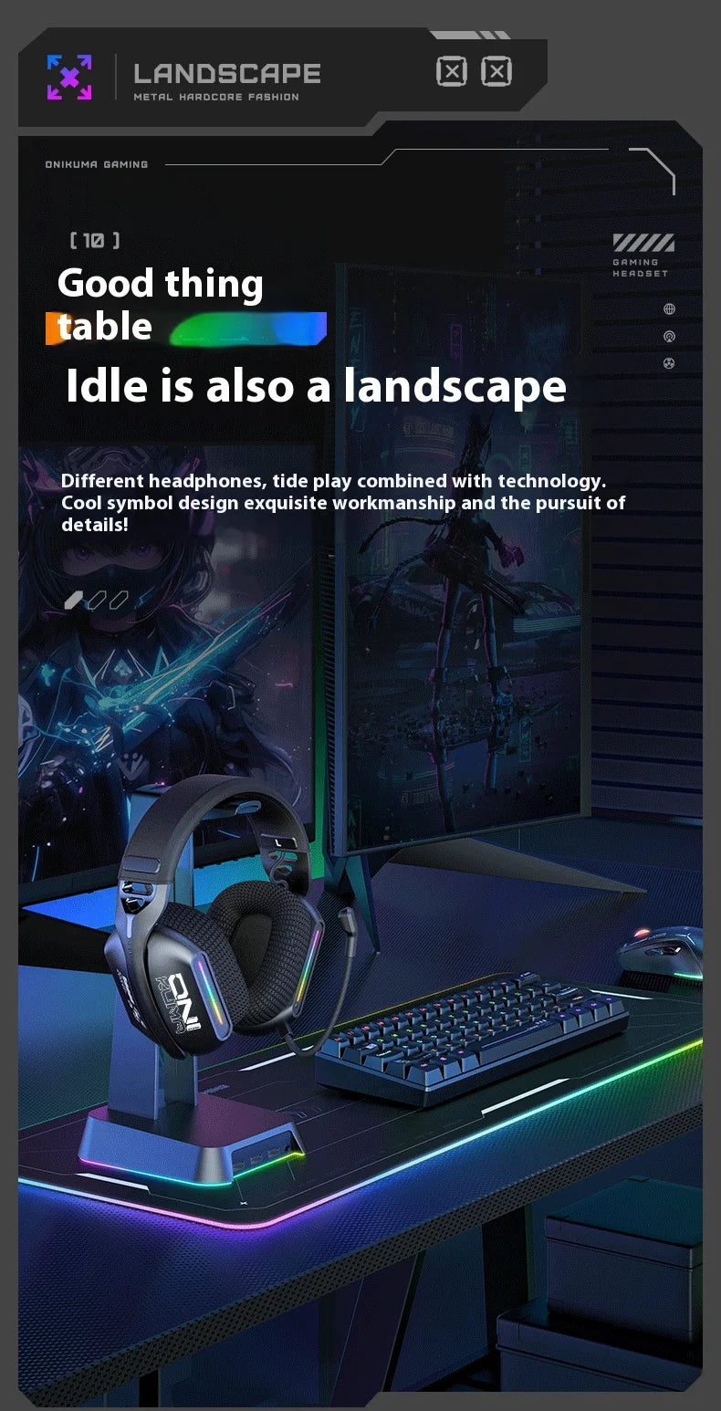 Tri-Mode RGB Gaming Headset 2.4G Wireless | Wired & Bluetooth | Ultra Long Battery Life