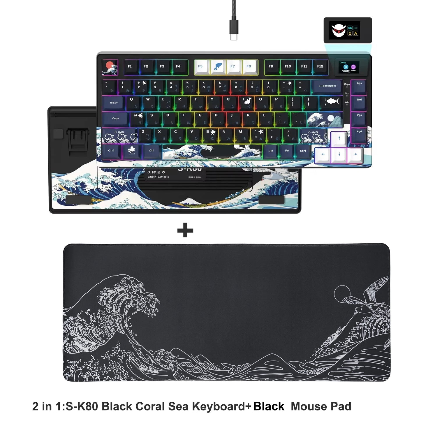 Womier S-K80 75% Mechanical Gaming Keyboard with OLED Display – Hot-Swap, RGB, Custom Gasket-Mount Design