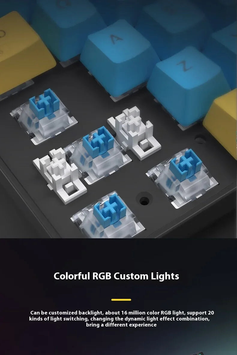 Wireless Mechanical Keyboard 78 Keys – RGB Hot-Swap – Low-Profile Compact Gaming Keyboard - Aruen Store