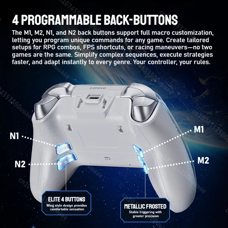 Lenovo X01 1.44 pouces contrôleur sans fil d'écran intelligent 3 Modes pour commutateur PS4 IOS Android PC TV manette de jeu à bouton arrière Programmable