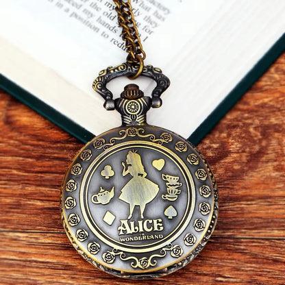 Enchanted Forest Quartz Pocket Watch Necklace