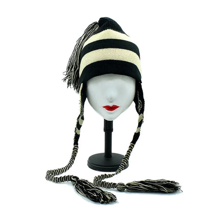 Nana Anime Shinichi Beanie – Warm Knitted Tassel Winter Earflap Hat