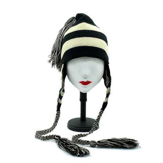 Nana Anime Shinichi Beanie – Warm Knitted Tassel Winter Earflap Hat