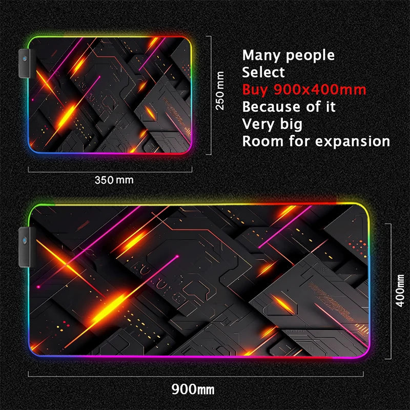 XXL RGB Gaming Mouse Pad | LED Desk Mat & 3D Design