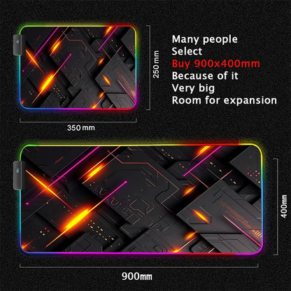 XXL RGB Gaming Mouse Pad | LED Desk Mat & 3D Design