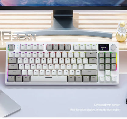 Attack Shark K86 RGB TFT Screen Wireless Mechanical Keyboard,Hot Swap, Metal Knob,Tri-mode Connectivity,macro Gaming Keyboar