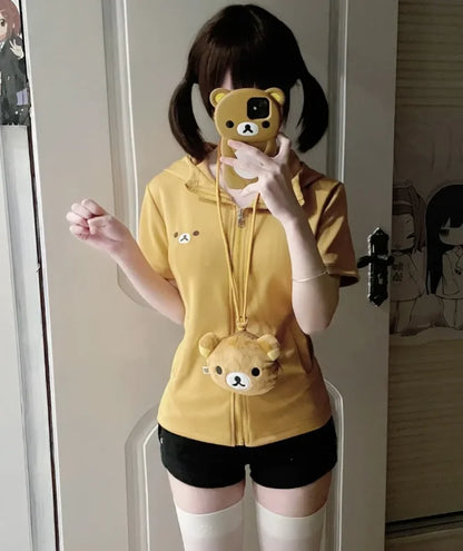 Bear Cozy Duo Hoodie – Unisex Couple Style Fleece Zip-Up