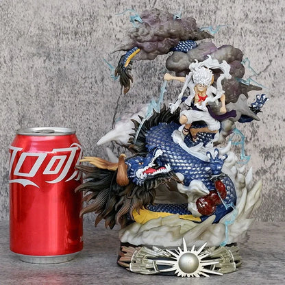 24cm anime uma peça luffy vs kaidou figuras luffy engrenagem 5 estátua nika luffy estatueta gk estatueta modelo boneca ornamento brinquedos presentes