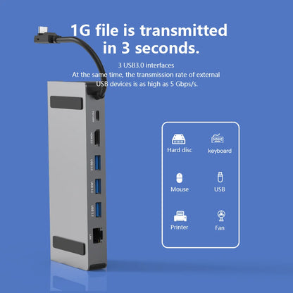 Blueendless usb c docking station para steam deck & rog jogo encaixe 4k @ 60hz dp hdmi-compatível gigabit ethernet tipo c hub