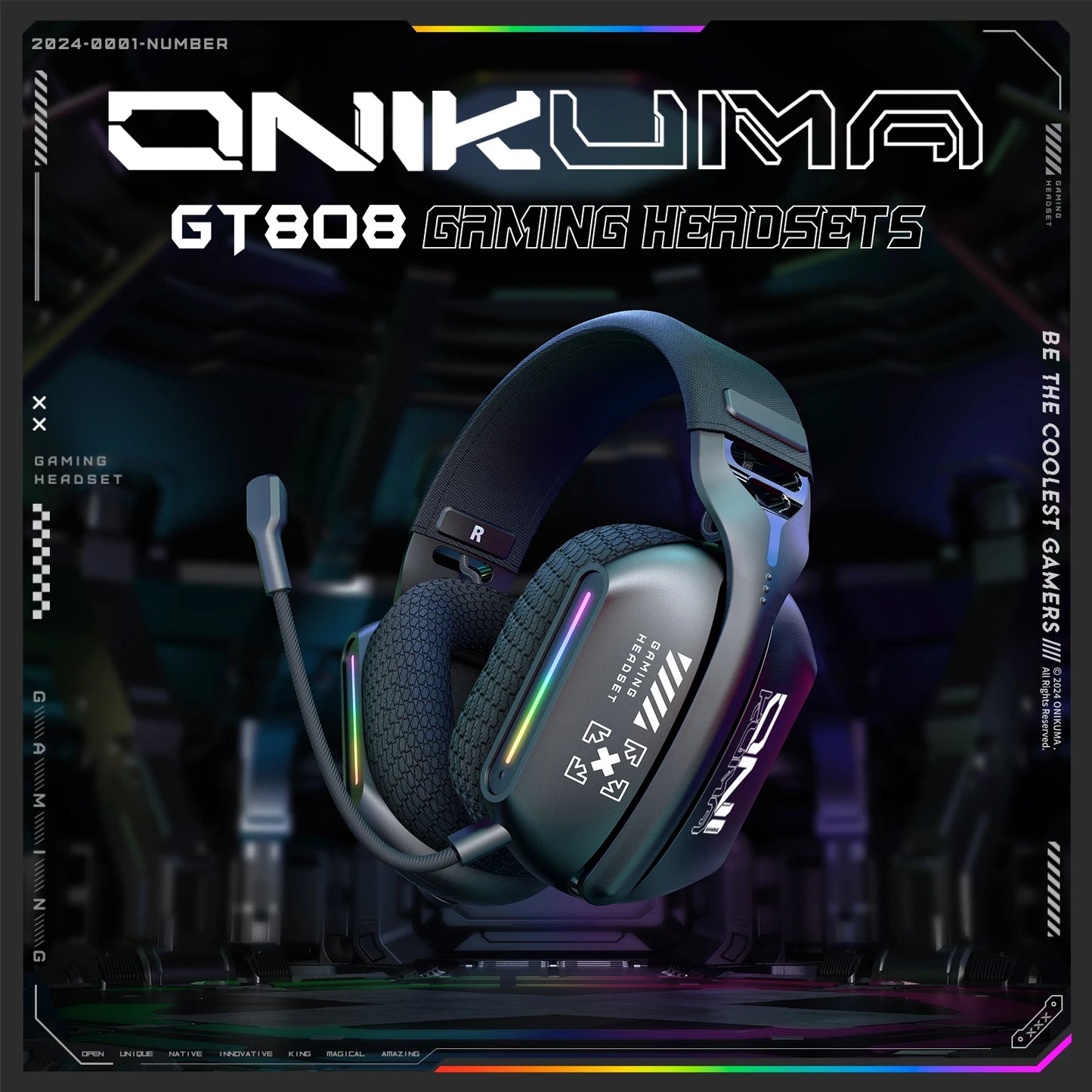 Tri-Mode RGB Gaming Headset 2.4G Wireless | Wired & Bluetooth | Ultra Long Battery Life