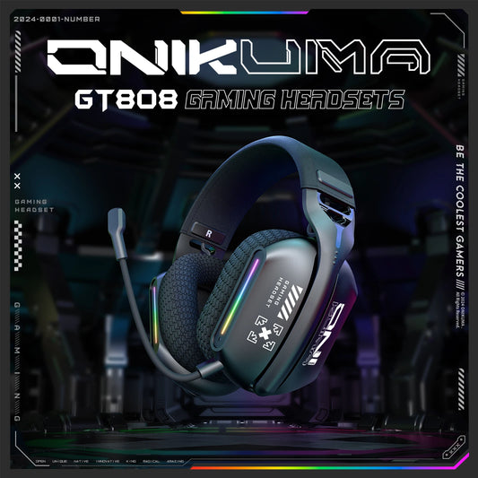 Tri-Mode RGB Gaming Headset 2.4G Wireless | Wired & Bluetooth | Ultra Long Battery Life