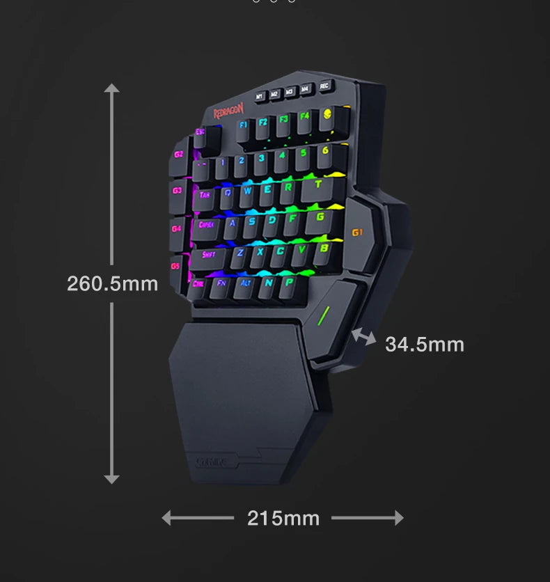 Wireless RGB One-Handed Mechanical Keyboard | 42 Keys Wrist Support