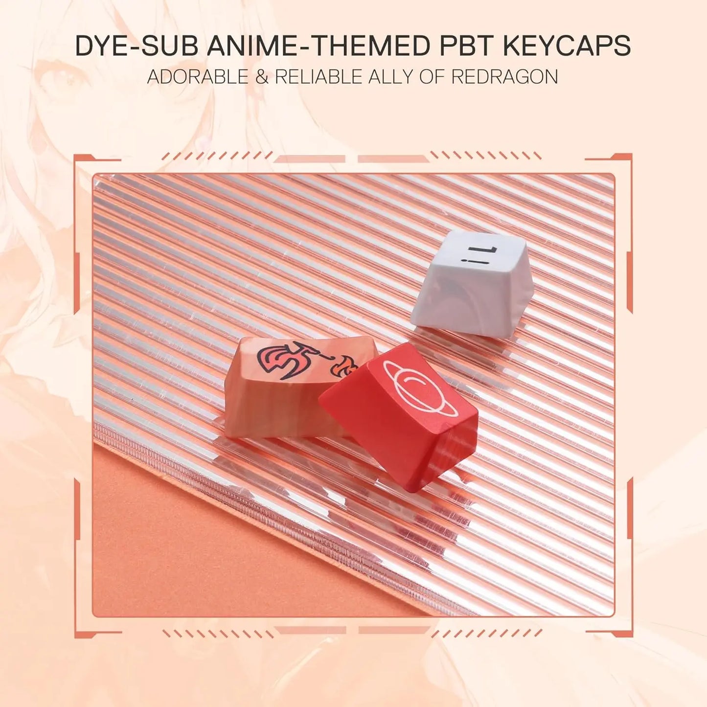 Redragon k673 pro se 81 teclas sem fio rgb 3 modos anime mecânico hot-swap soquete teclado para jogos, interruptor linear hi-fi personalizado