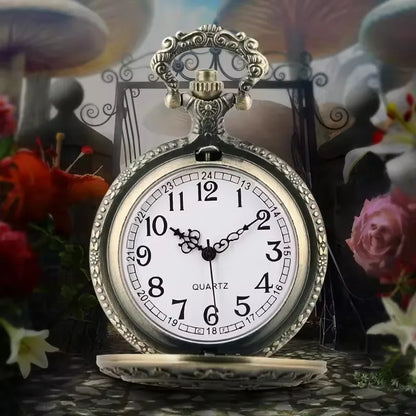 Enchanted Forest Quartz Pocket Watch Necklace