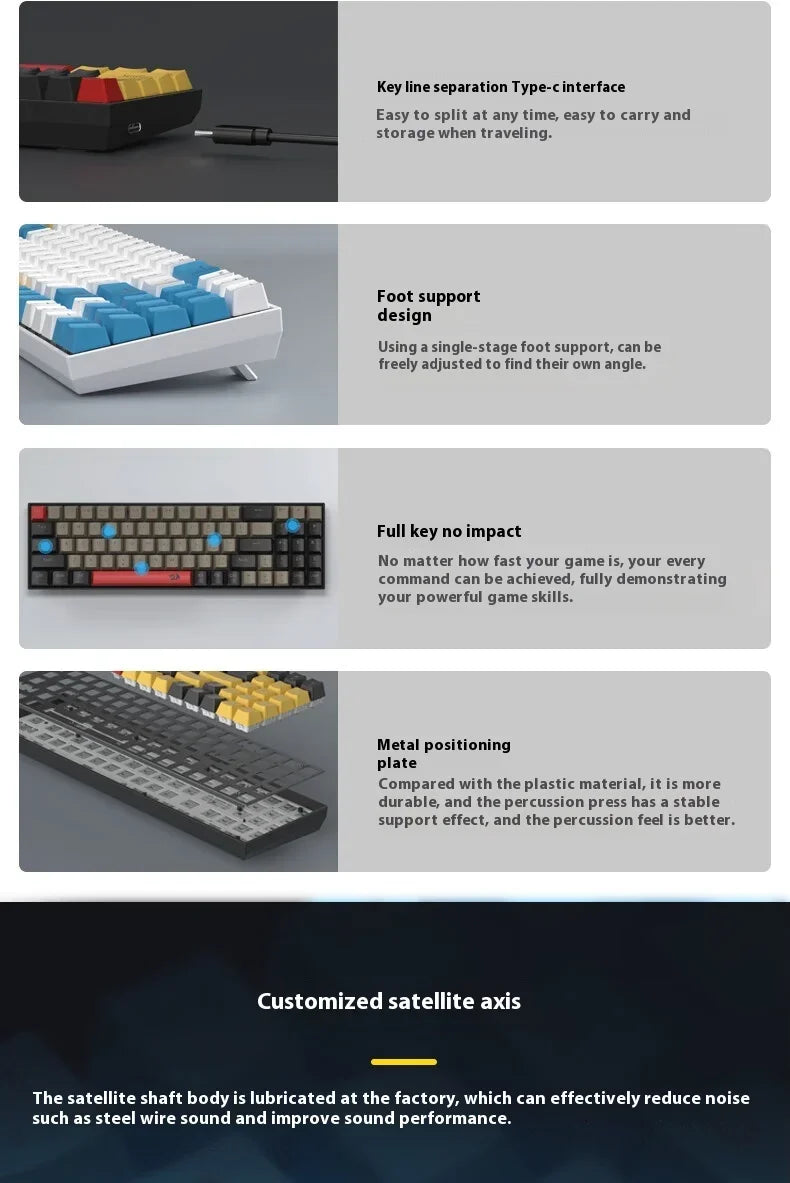 Wireless Mechanical Keyboard 78 Keys – RGB Hot-Swap – Low-Profile Compact Gaming Keyboard - Aruen Store