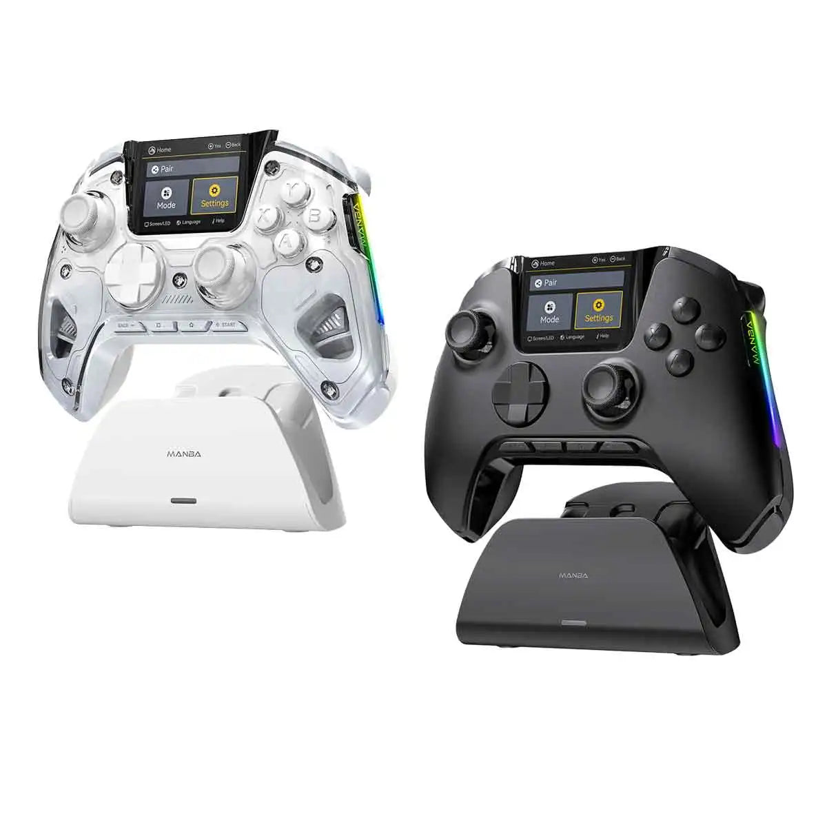 Manbaone 50 v2 inteligente sem fio gamepad pc bluetooth joystick controlador joystick 2 Polegada tela vapor controlador de jogo móvel